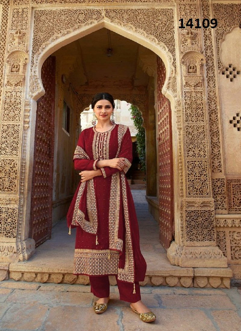 Andazz Hitlist Embroidered  georgette with swarosavki work Latest Fancy Designer Salwar Kameez